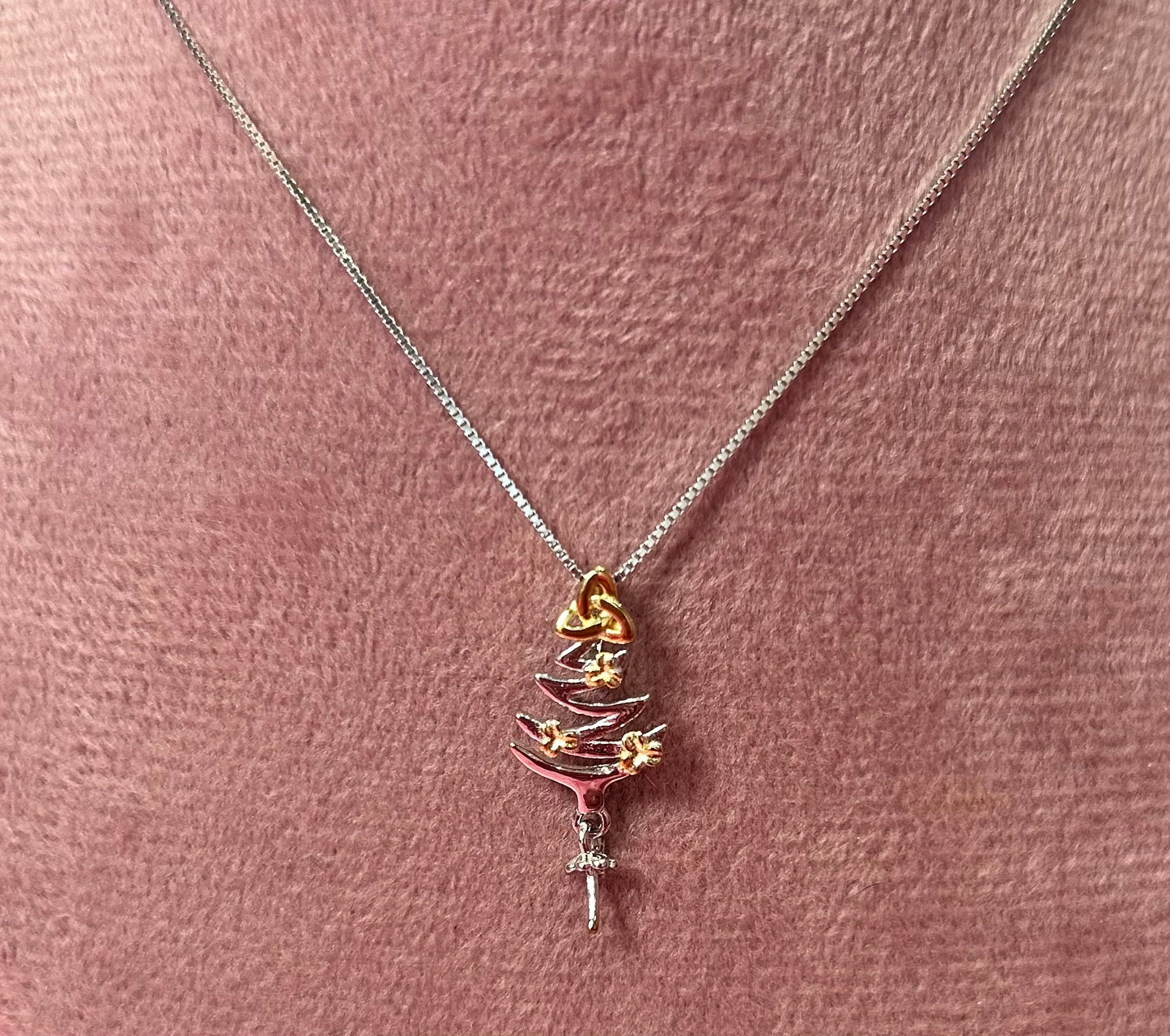 Sterling silver with gold plate Christmas tree mount