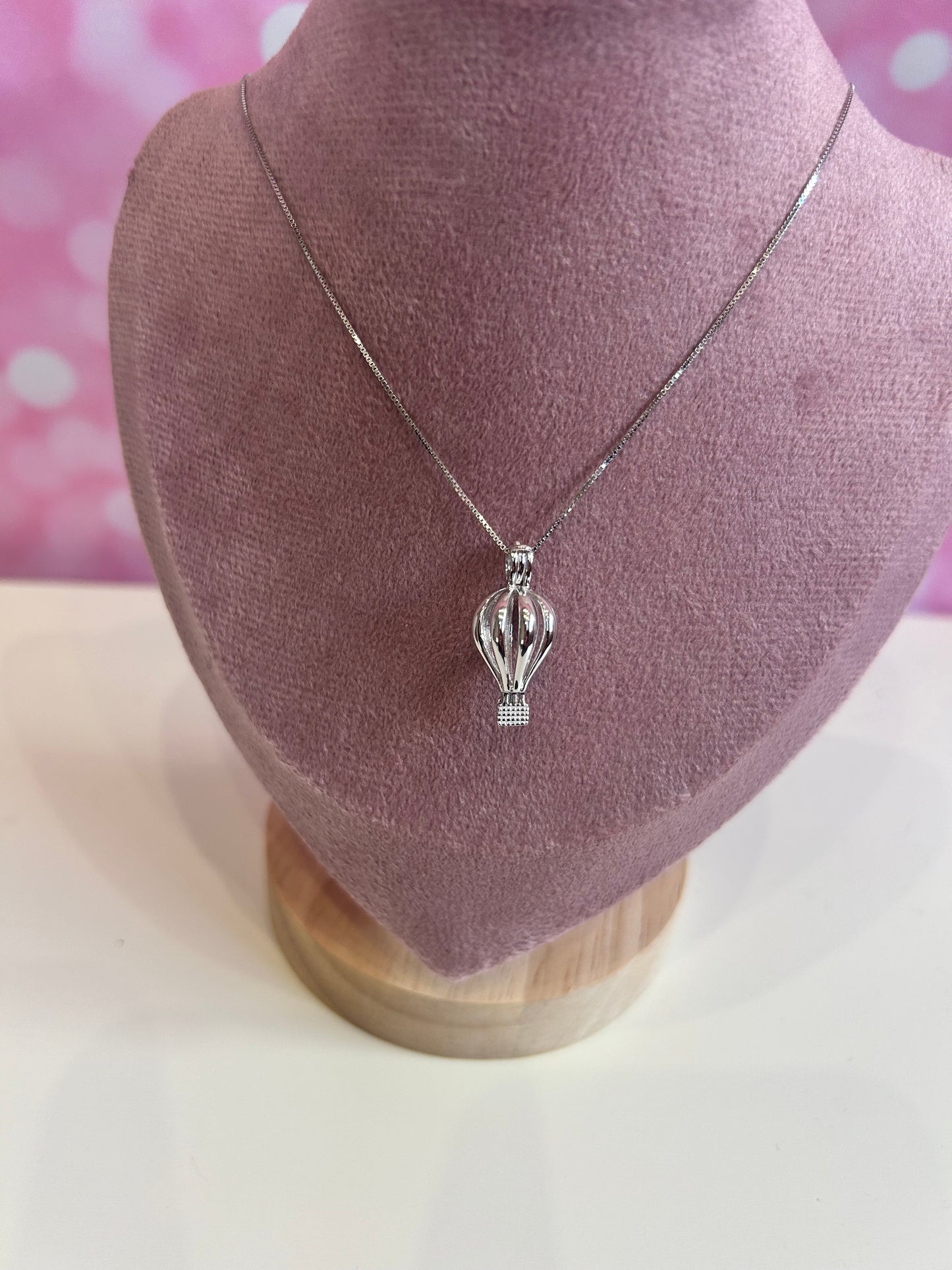 Sterling silver balloon cage pendant