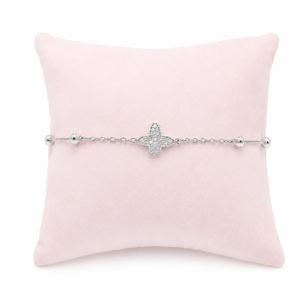 Sterling silver 4 pearl butterfly bracelet