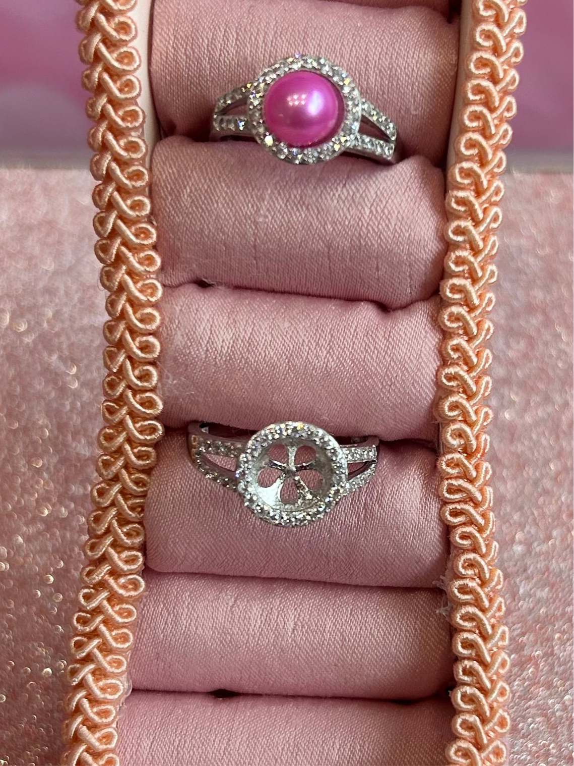 The Danielle ring. Sterling silver 2 band cubic zirconia round ring