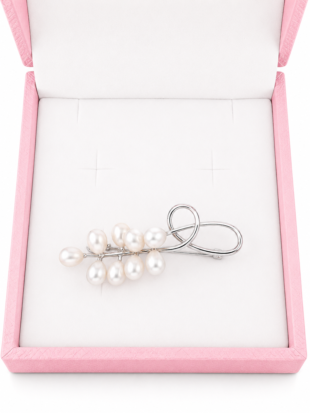 White rice pearl swirl broach