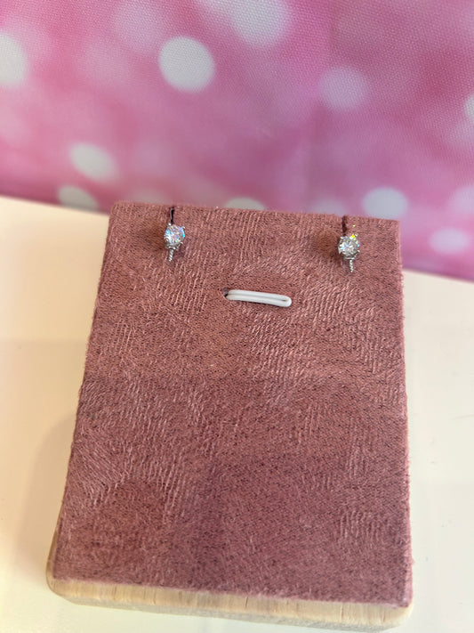 Sterling silver cubic zirconia simple drop earrings