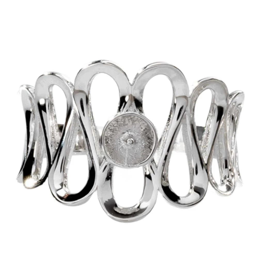 Sterling silver adjustable squiggle ring