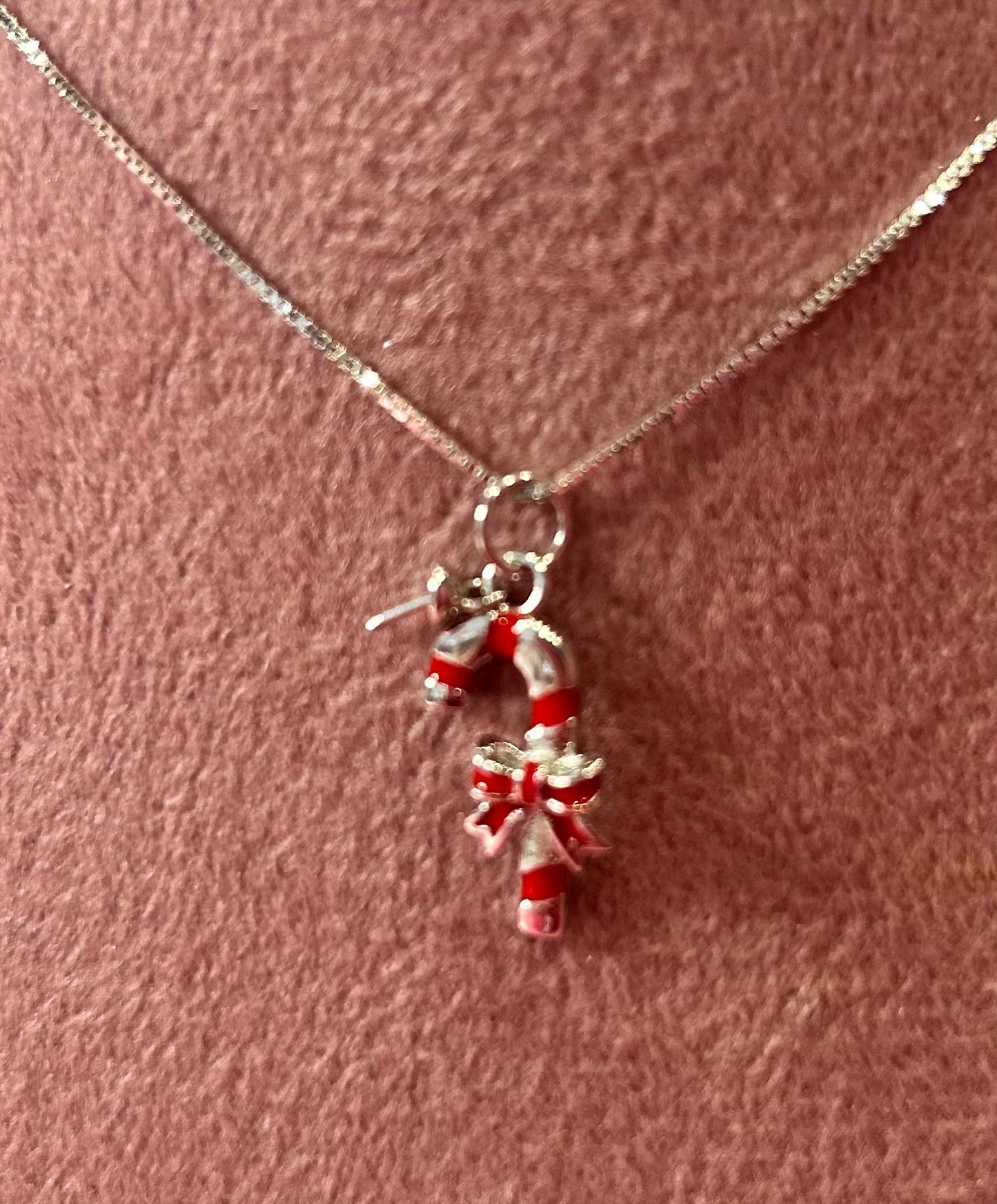 Sterling silver candy cane pendant