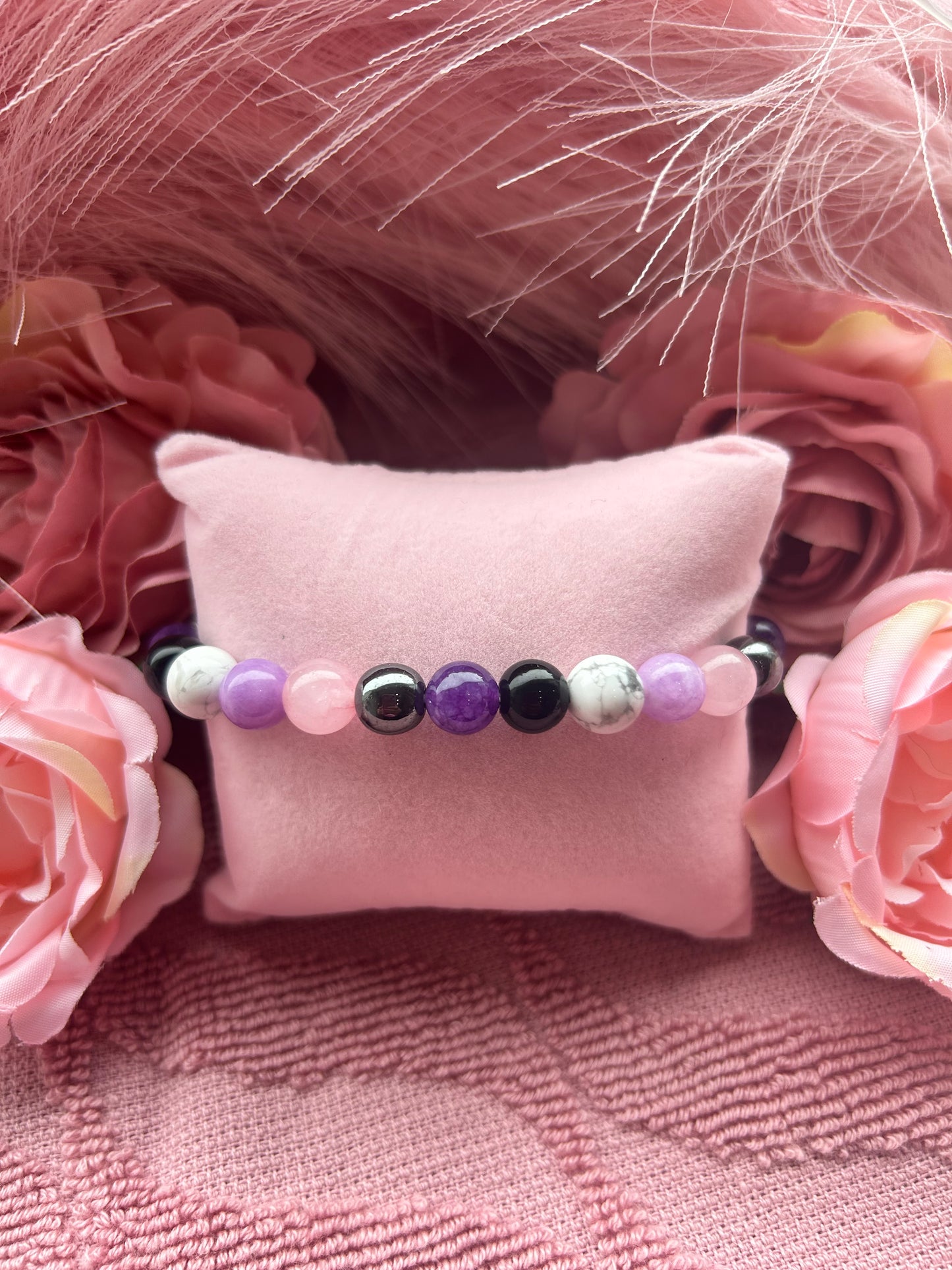 8mm anxiety gemstone bracelet