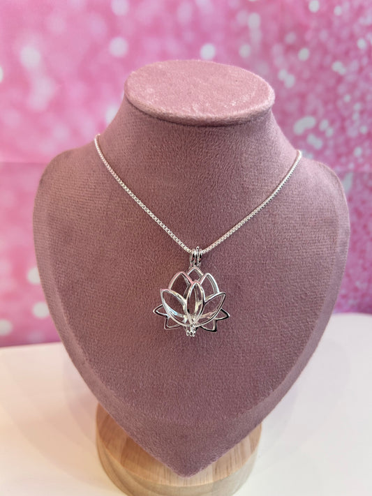 Edison sterling silver lotus cage pendant