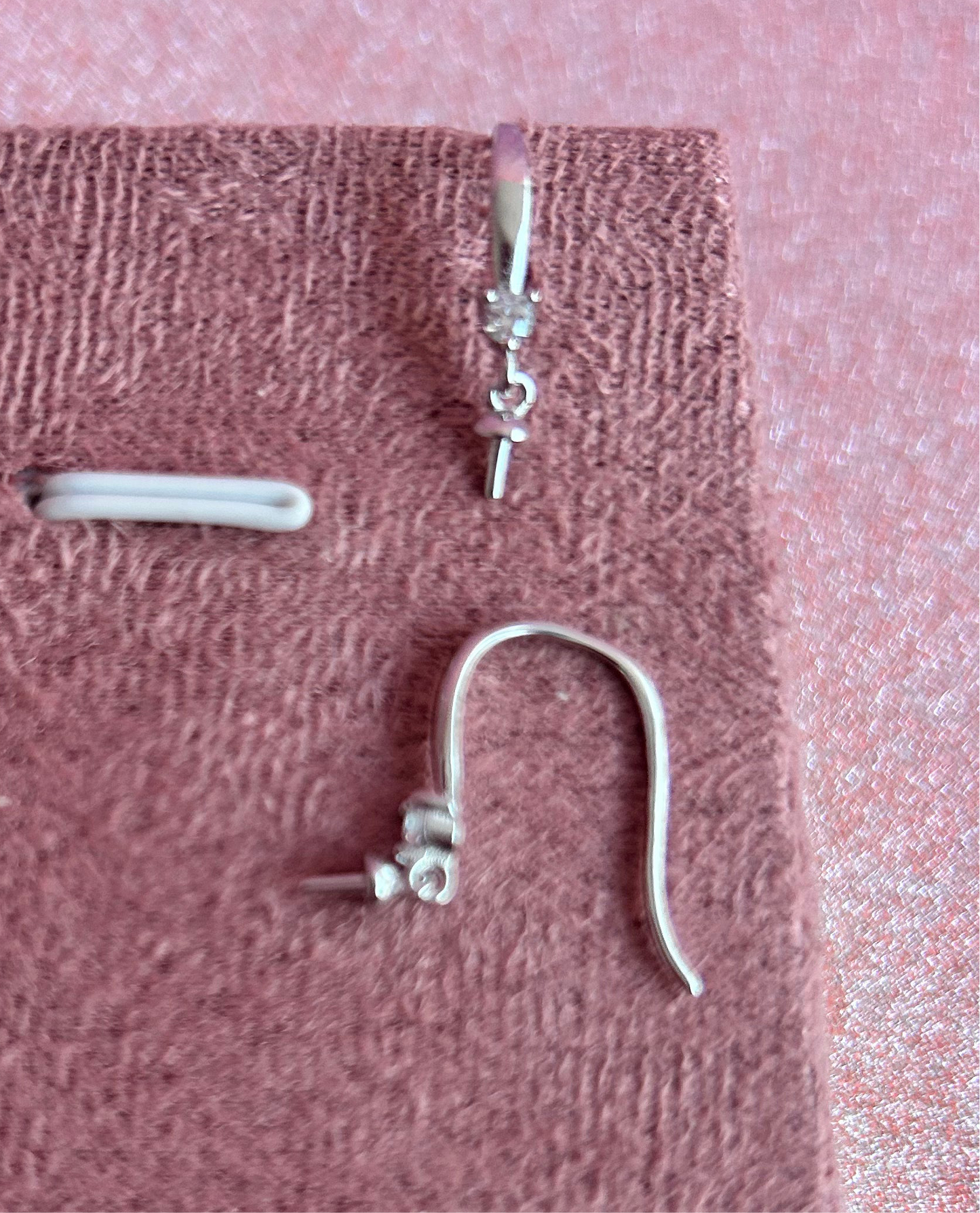 Sterling silver cubic zirconia hoop dangle