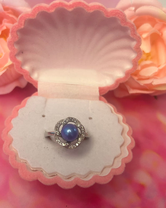 Silver plated flower swirl adjustable ring