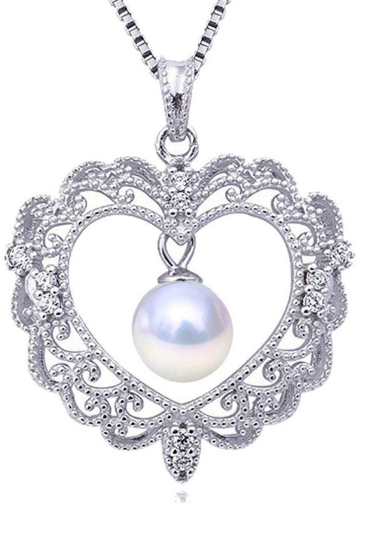 Sterling silver vintage heart pendant