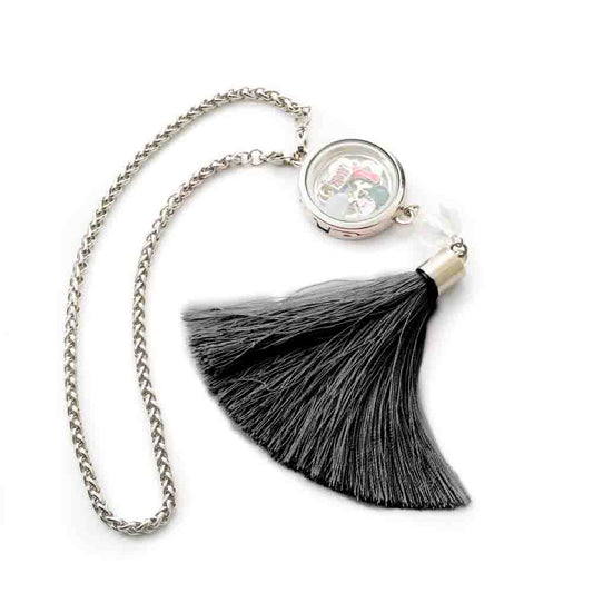 Car tassel locket in black