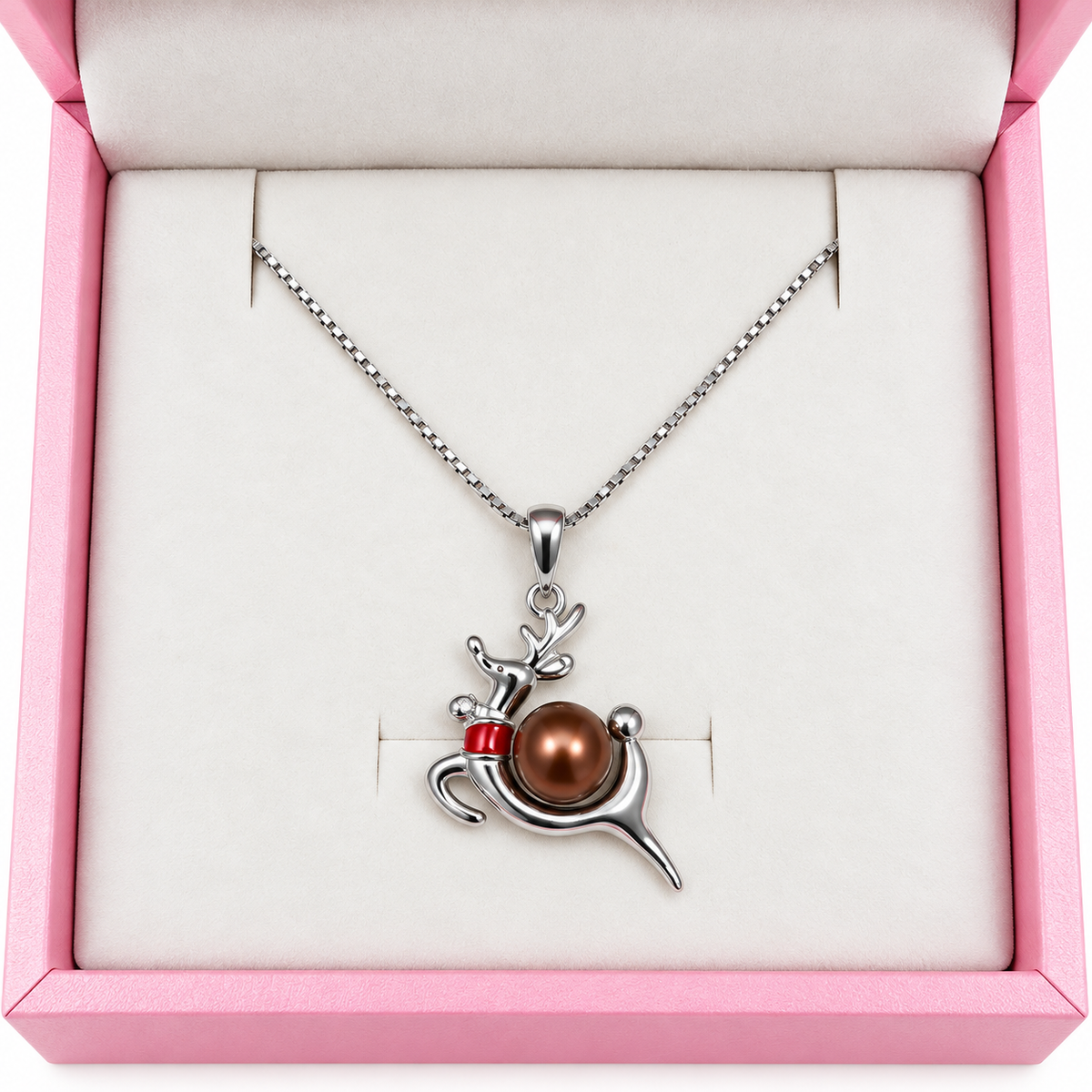 141 Sterling silver pre mounted reindeer pendant