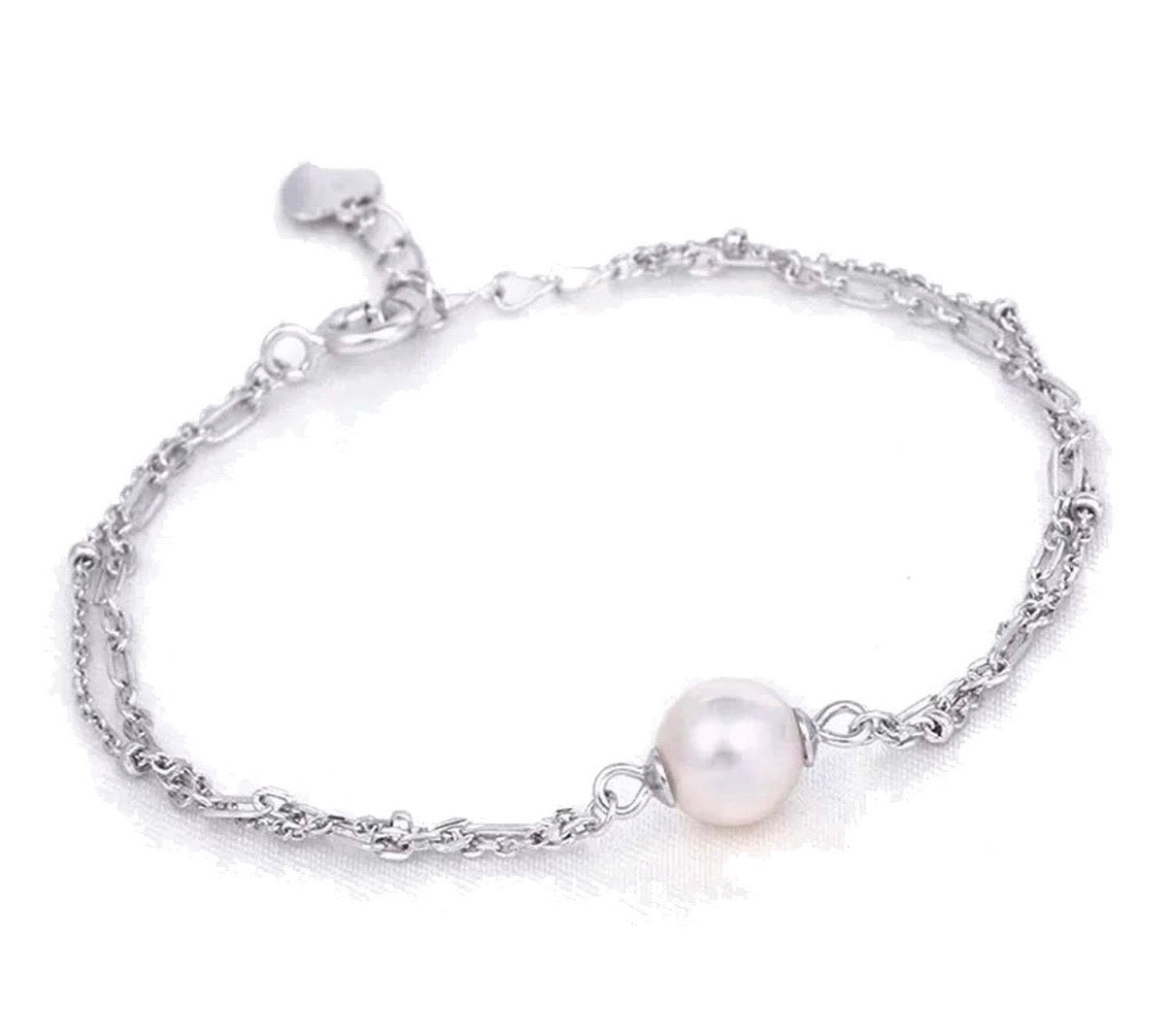 Sterling silver double link bracelet