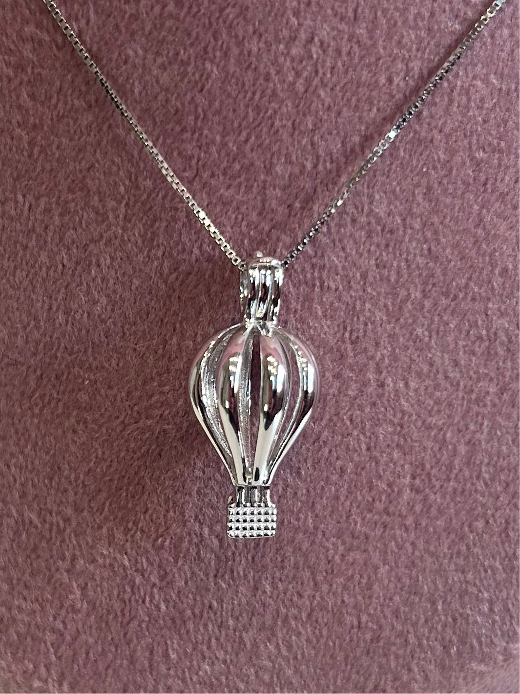 Sterling silver balloon cage pendant