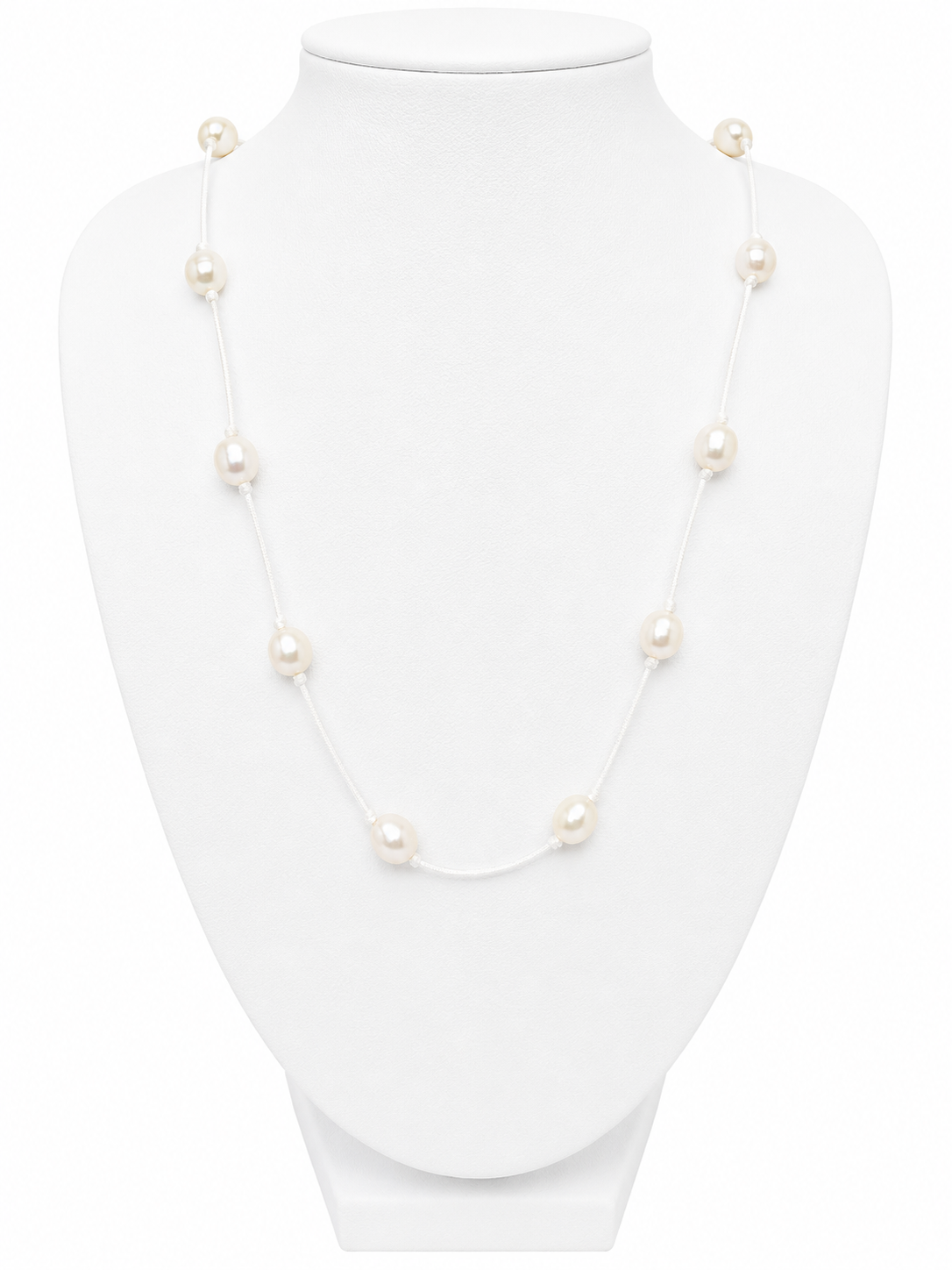 White rice pearl cord necklace 18”