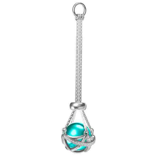 Sterling silver edison basket cage pendant