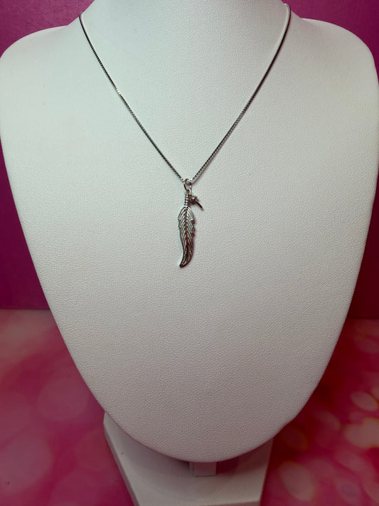 Sterling Silver Feather Necklace