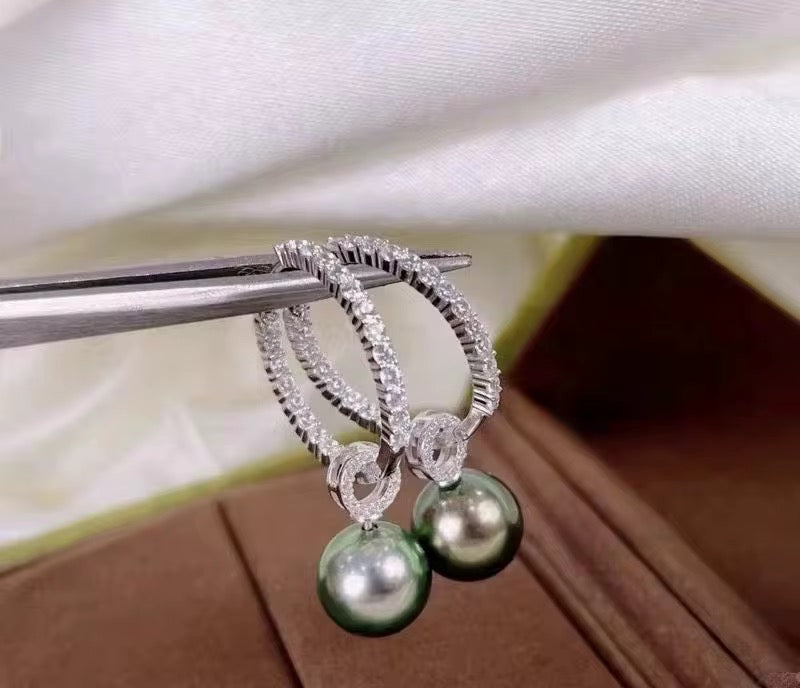 Sterling silver cubic zirconia hoop earrings