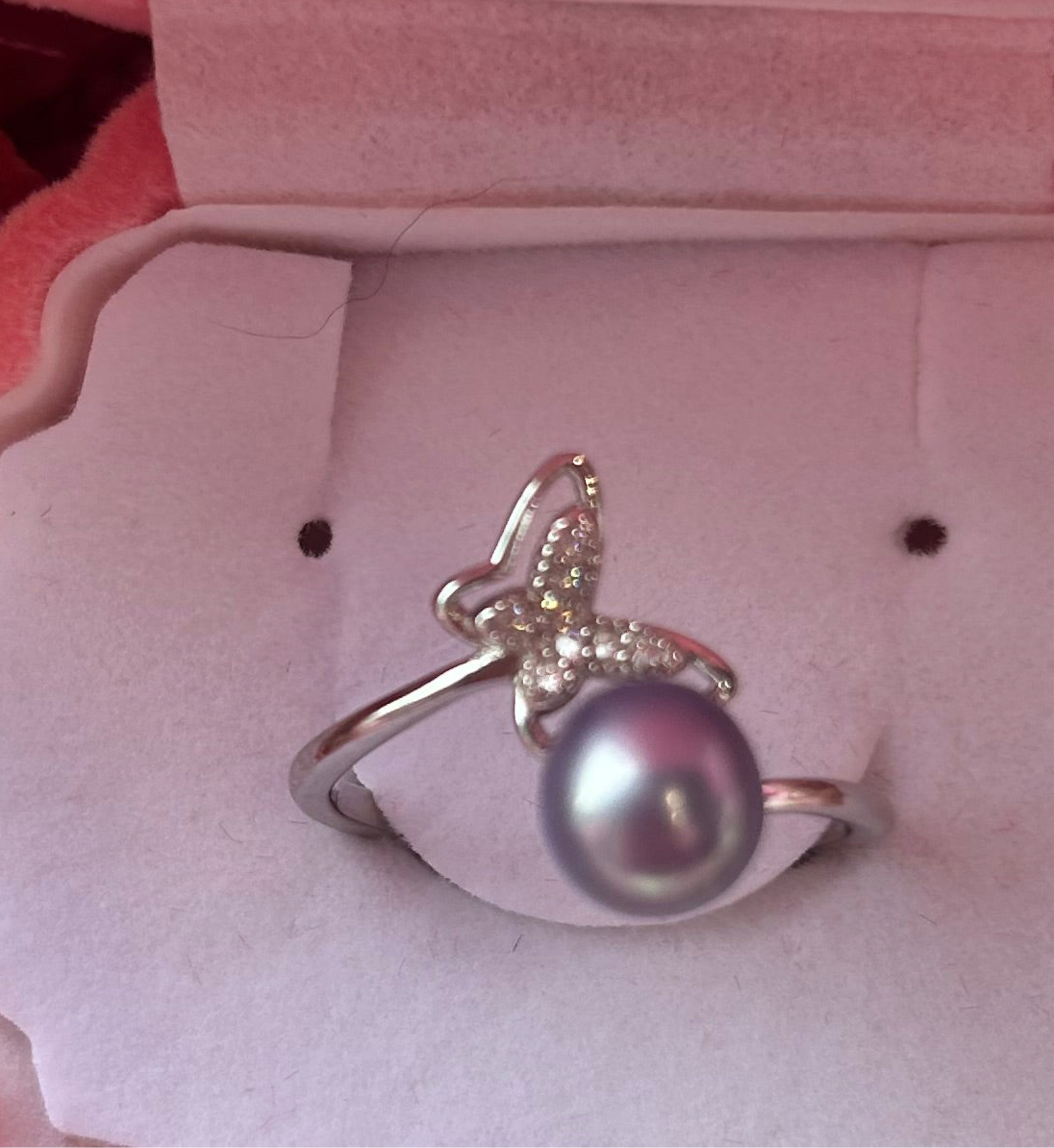 Sterling silver simple butterfly fully adjustable ring