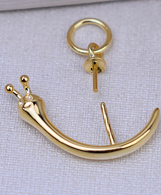 Sterling silver gold plated Edison snail