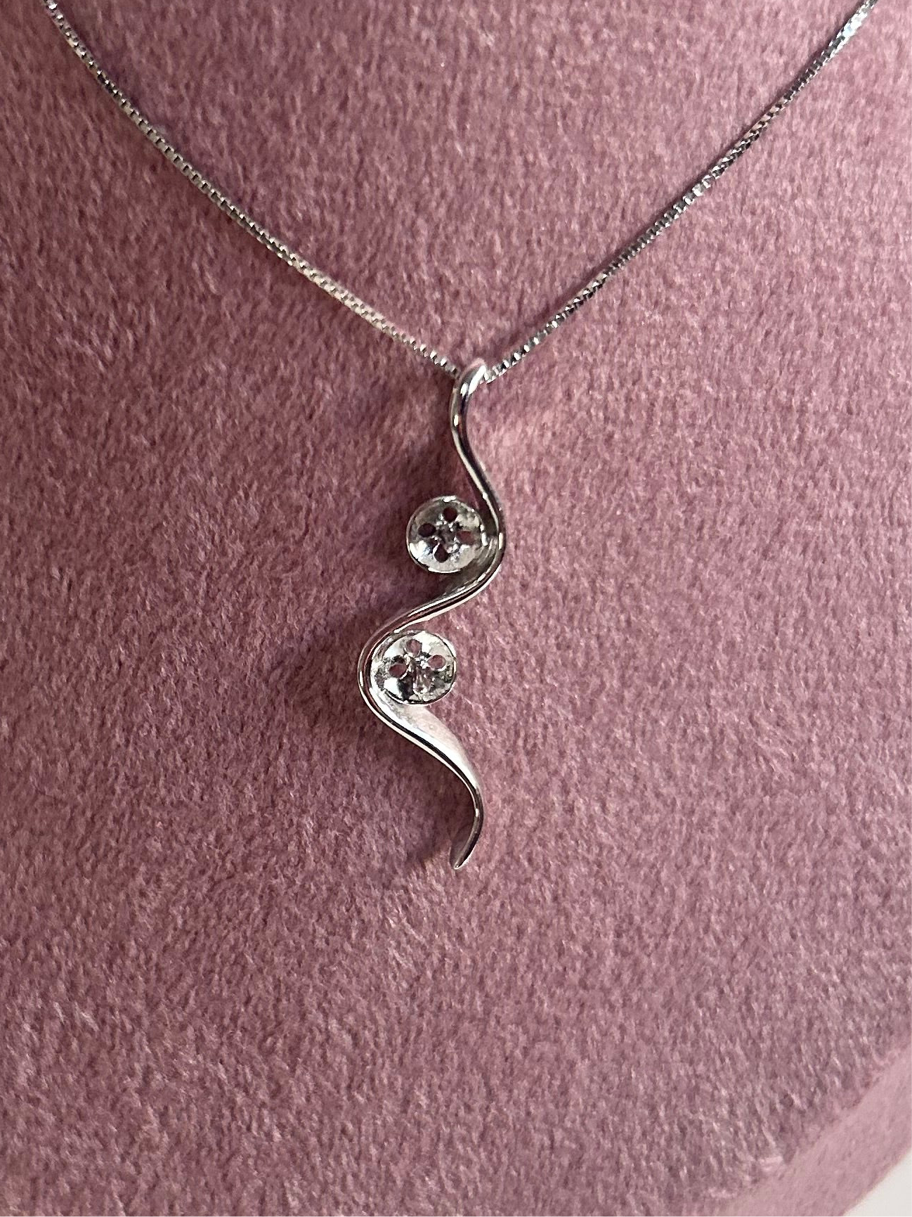 Sterling silver double pearl mount