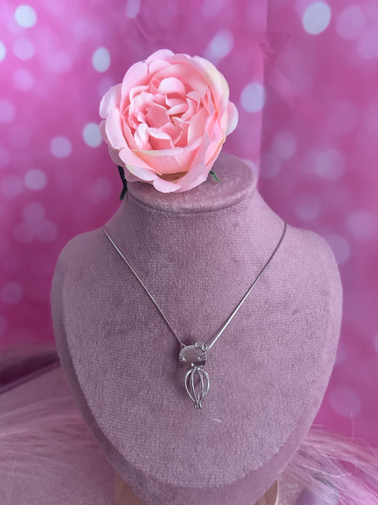 Silver plated hello kitty cage pendant
