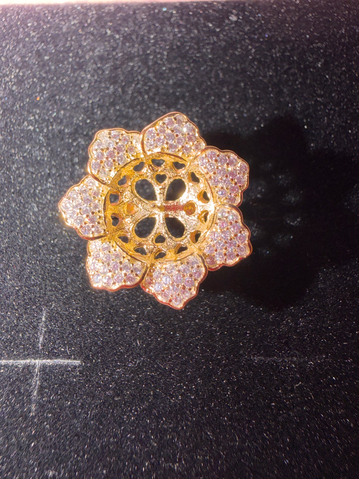 Sterling silver gold plated Edison flower ring