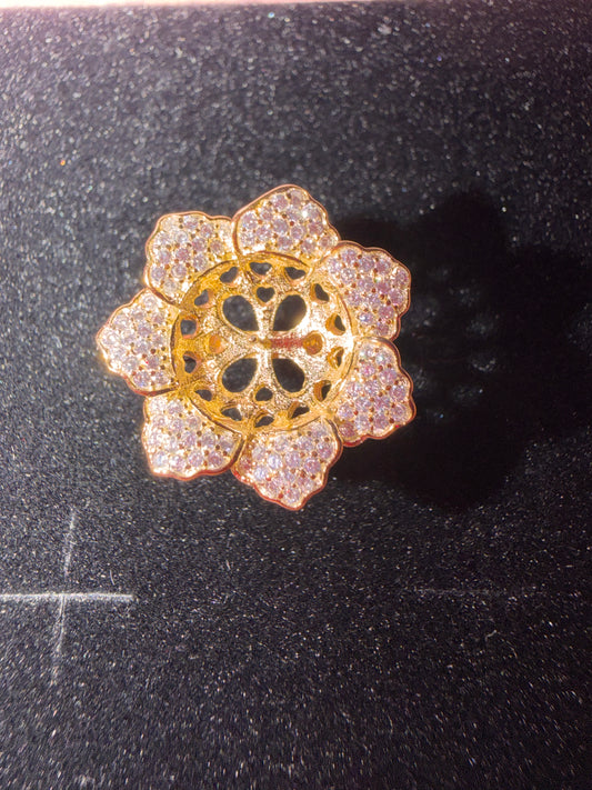 Sterling silver gold plated Edison flower ring