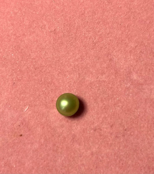 Lime green 7mm button pearl