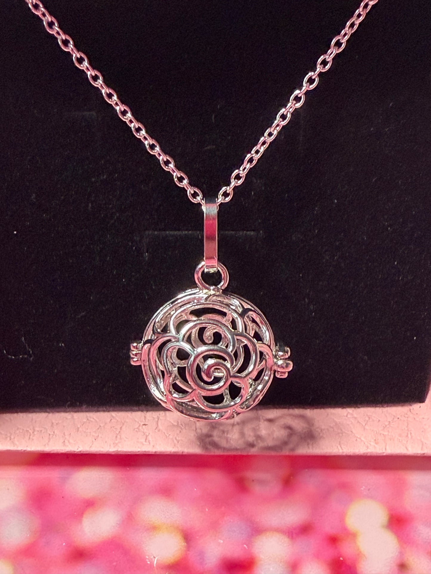 Plated Edison Rose Cage Pendant