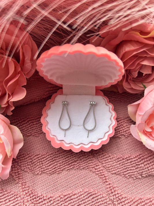 Sterling silver with cubic zirconia water drop earrings