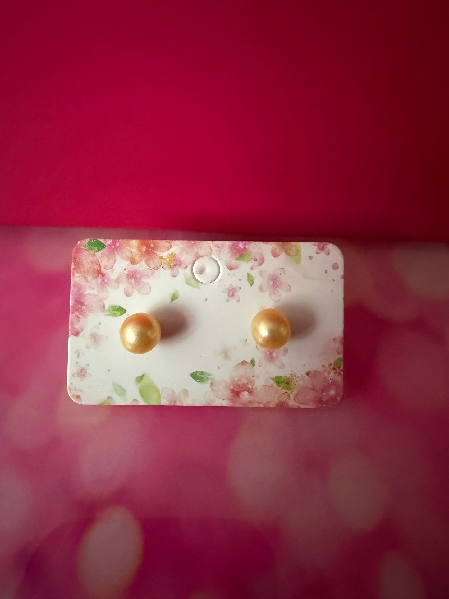Pre-mounted sterling silver studs golden yellow