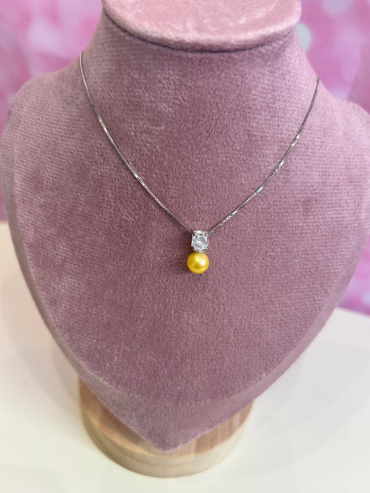 Sterling silver cubic zirconia simple pearl drop