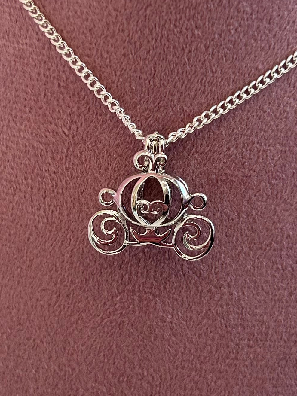Silver plated Cinderella cage pendant