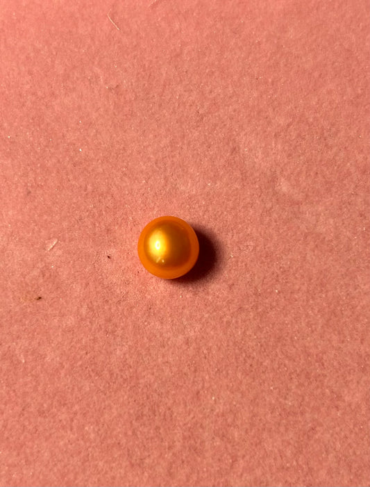 Orange 9mm button pearl