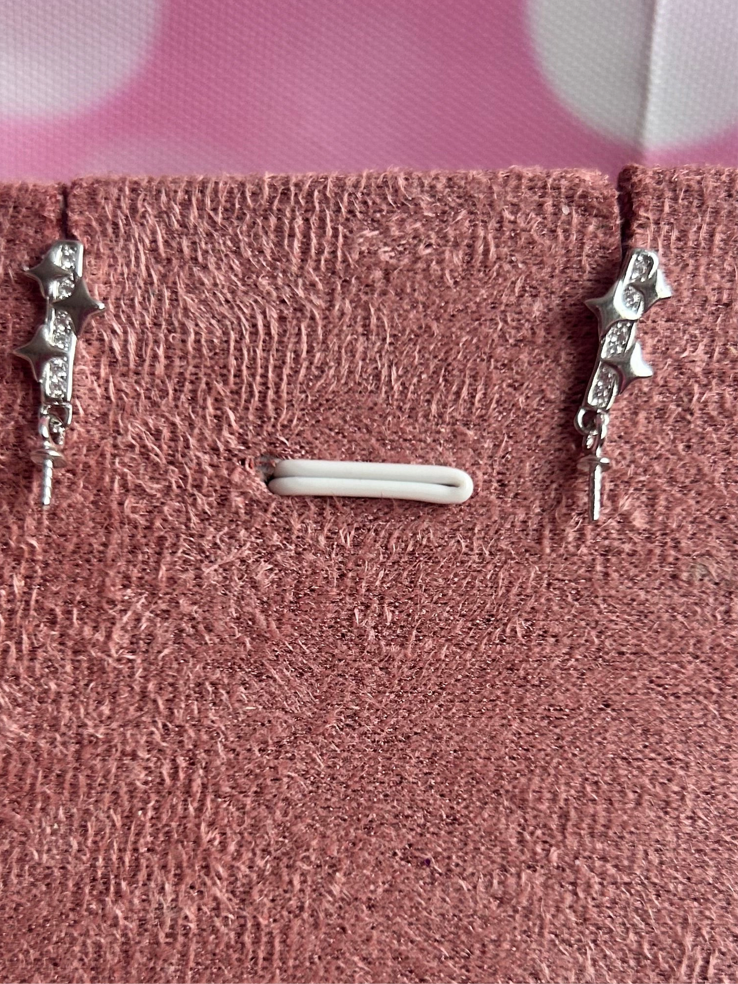 Sterling silver cubic zirconia triple star earrings