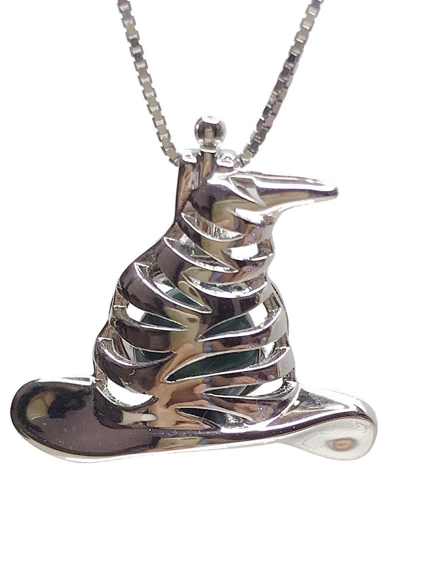 Sterling silver Harry Potter Sorting Hat cage pendant