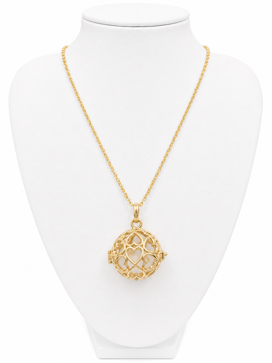 Plated covered in hearts Edison cage in gold