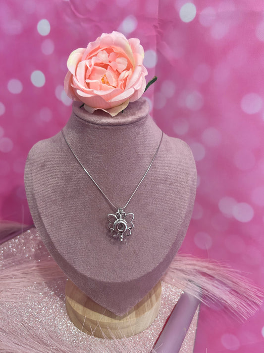 Silver plated butterfly cage pendant