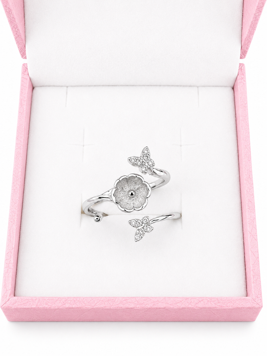 Sterling silver double butterfly split ring