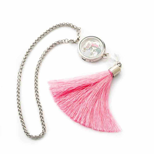 Car tassel locket in pink