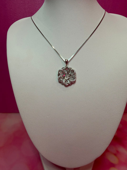 Sterling Silver flower swirl