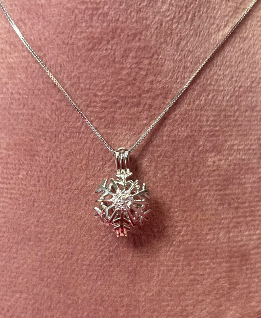 Sterling silver cubic zirconia cage pendant