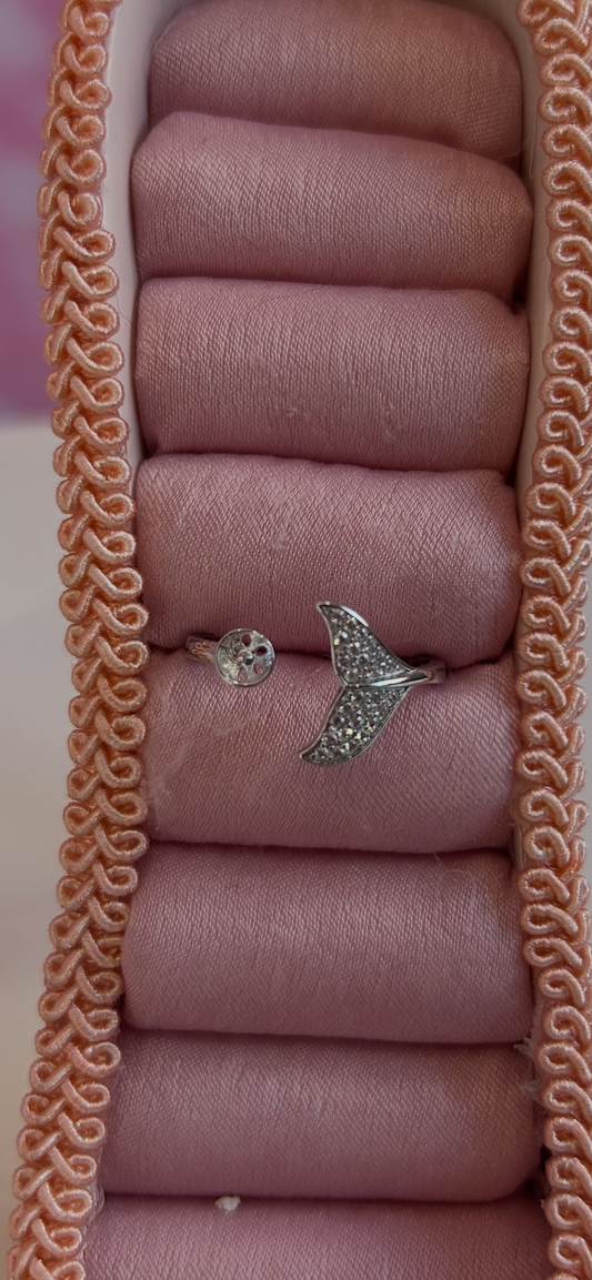 Sterling silver adjustable mermaid ring