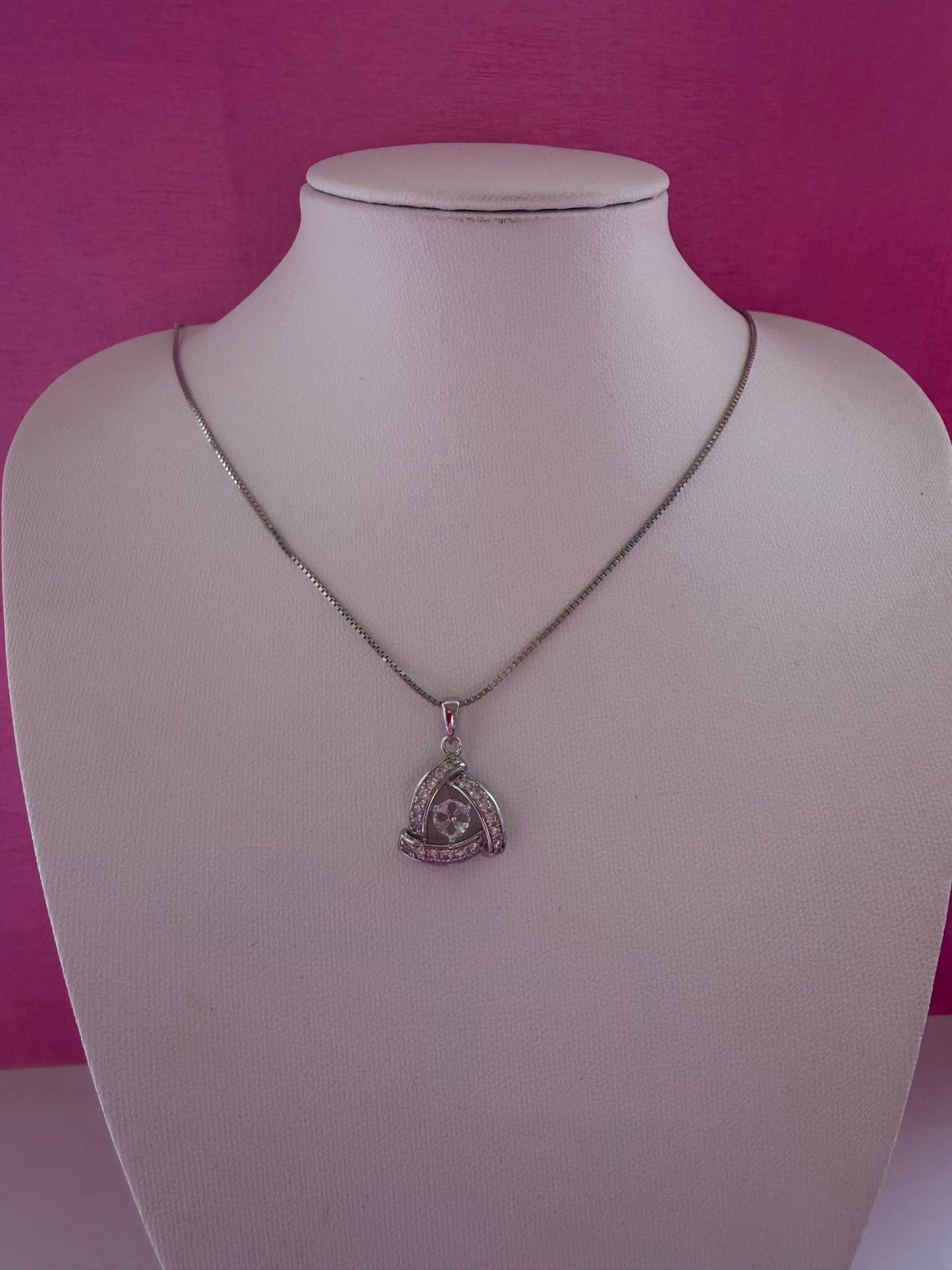 Sterling silver triangle sparkle pendant