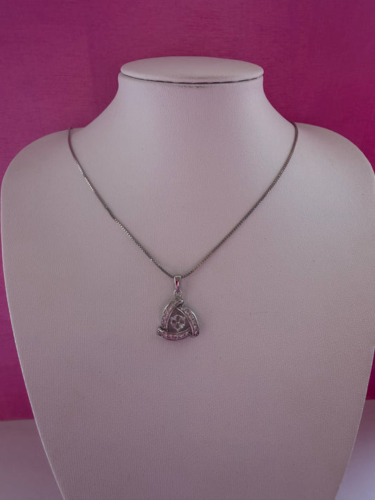 Sterling silver triangle sparkle pendant