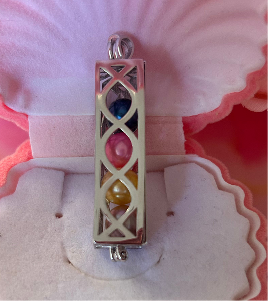 Sterling silver tower cage pendant