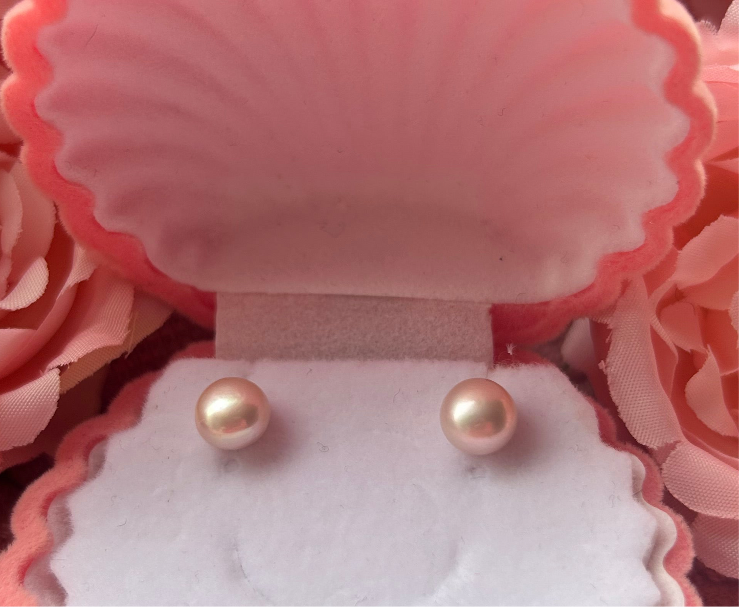 Sterling silver 6mm classic lavender button pearl stud earrings
