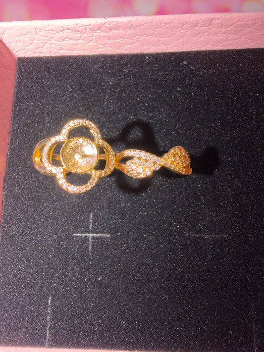 Sterling silver gold plated double ring