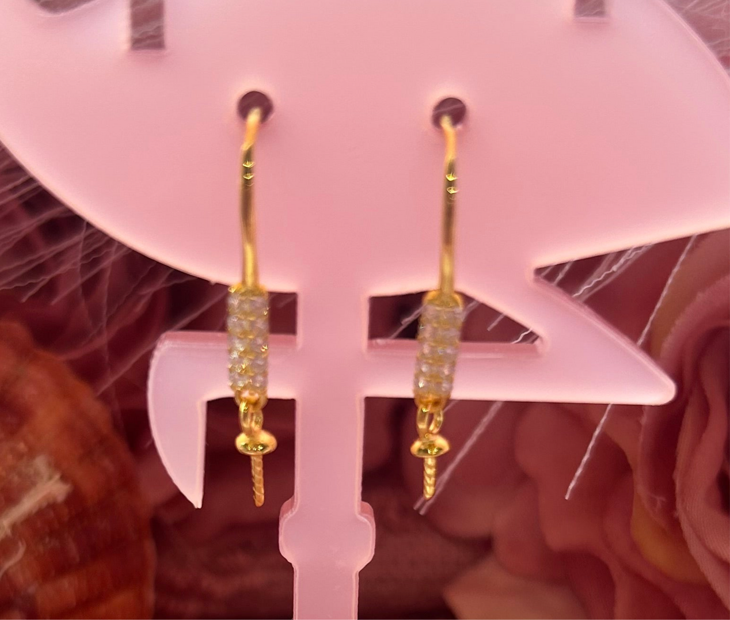 Sterling silver gold plated cubic zirconia drop earrings