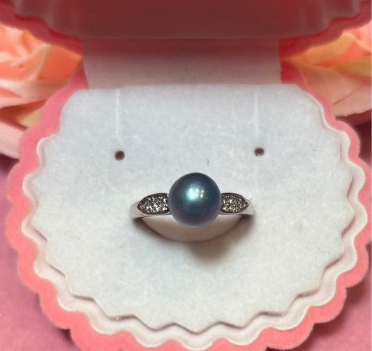 The Isla ring. Silver plated simple ring with cubic zirconia accent stones